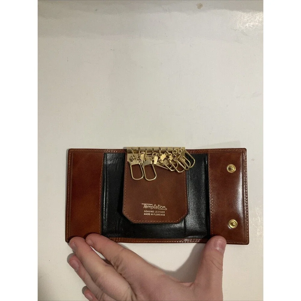 Temptations Brown Leather Key Wallet Vintage Keeper - Picture 5 of 10